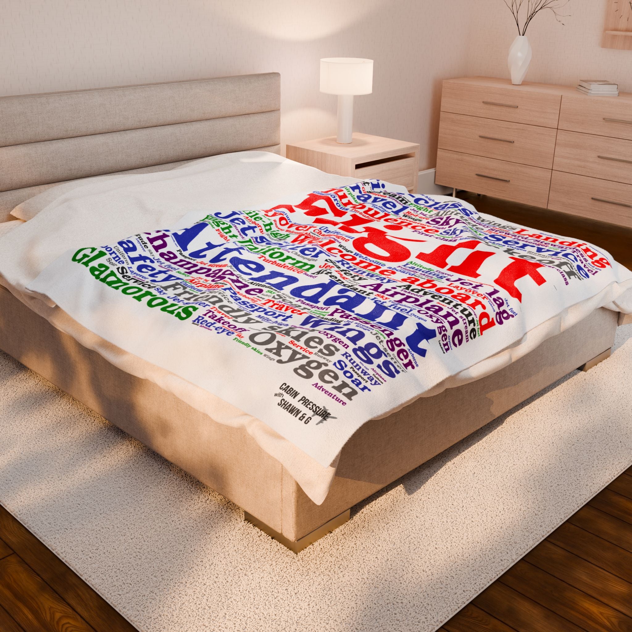 Flight Attendant Themed Plush Blanket