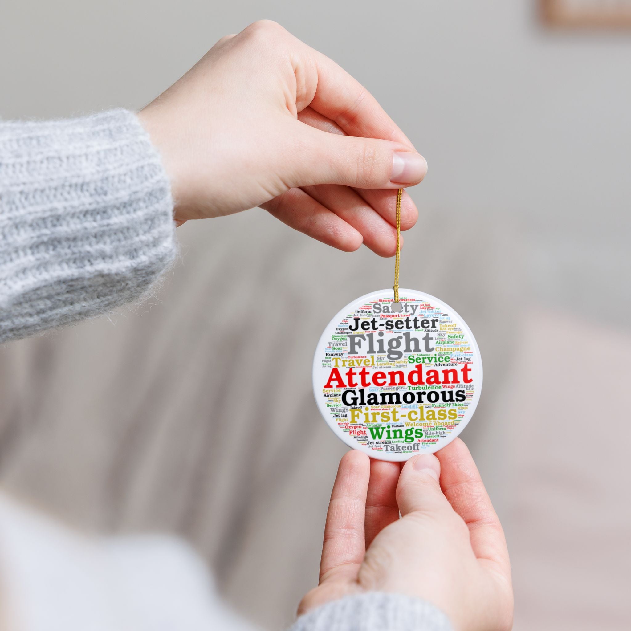 CABIN PRESSURE WITH SHAWN & G - CUSTOM CERAMIC ROUND ORNAMENT